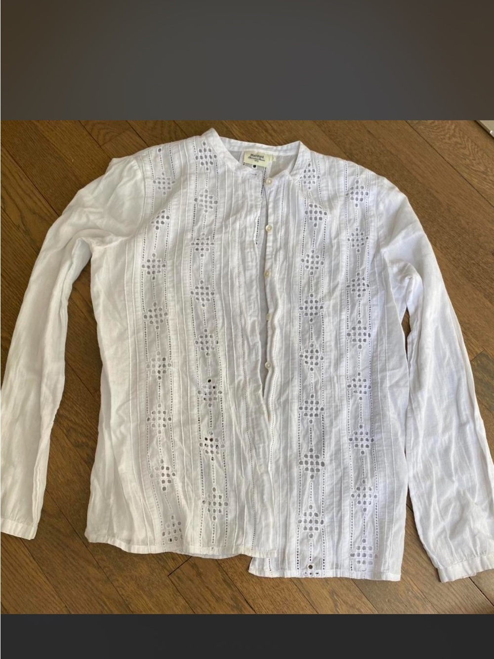 Hartford White Eyelet Button-Front Women's Shirt